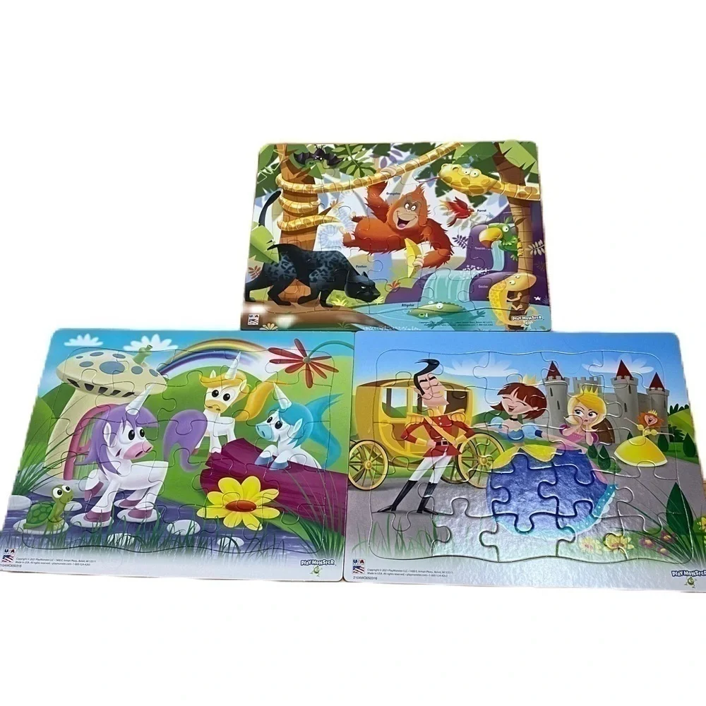 Unicorn Jungle Princess Puzzle Bundle Kids Toy Cinderella Monkey